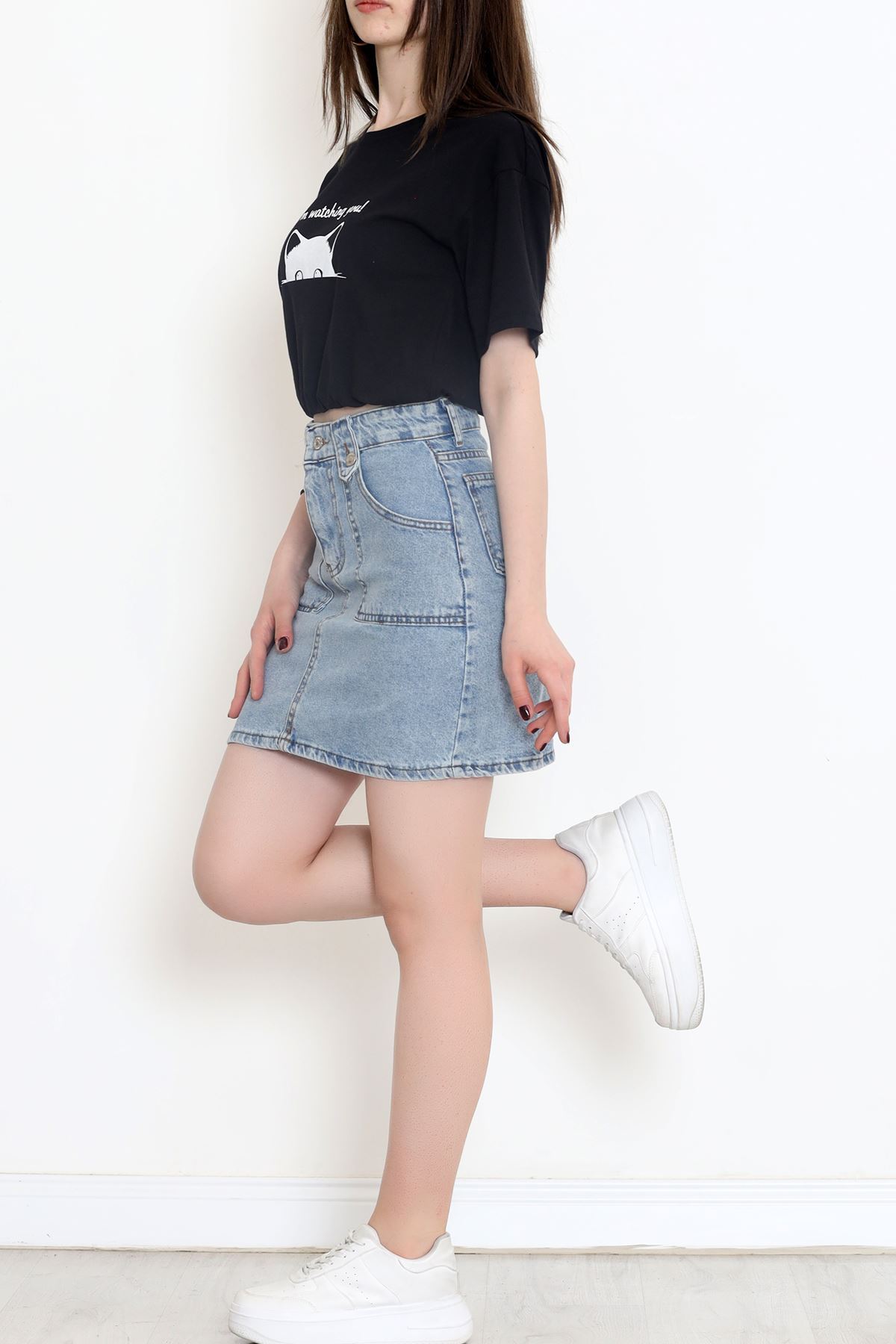 T-shirt with elastic waistband Black - 16542.1567.