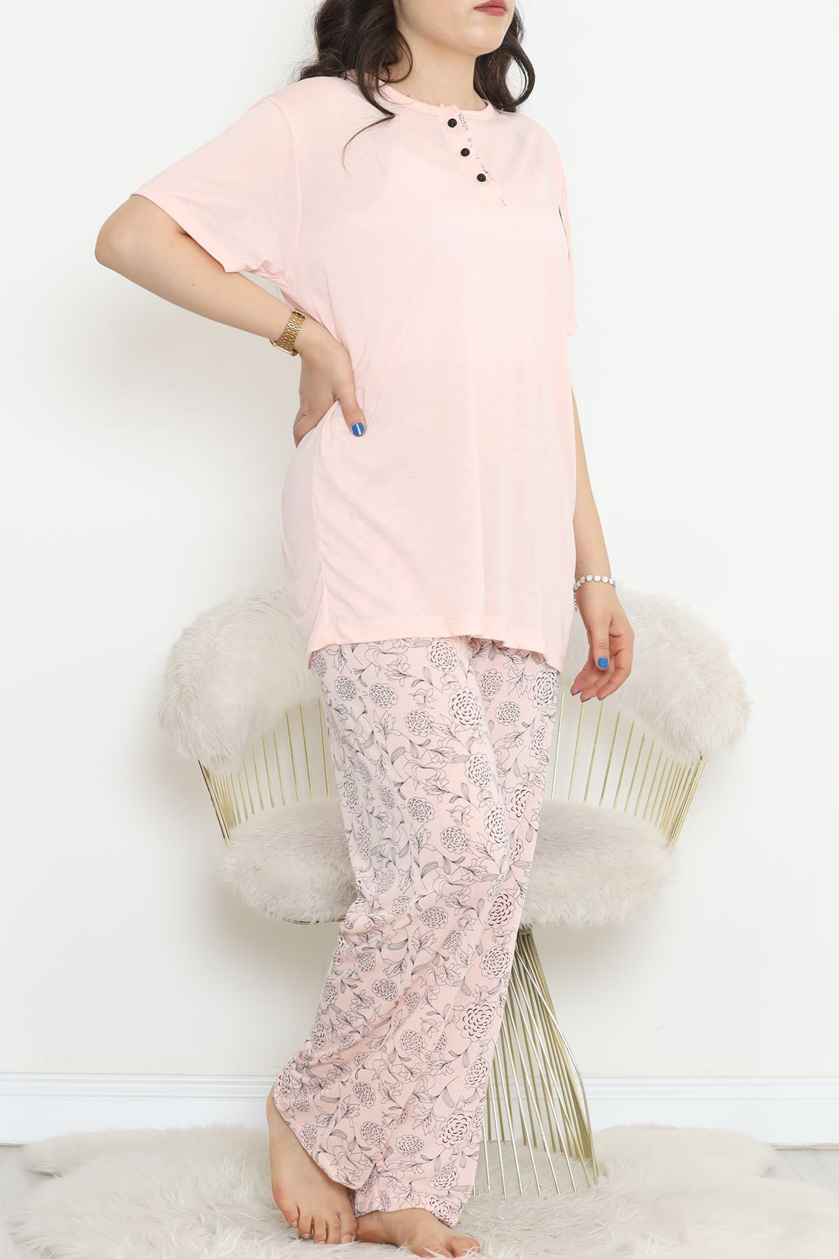 Battal Patented Polyviscose Pajama Set Lacisomon - 711.1287.