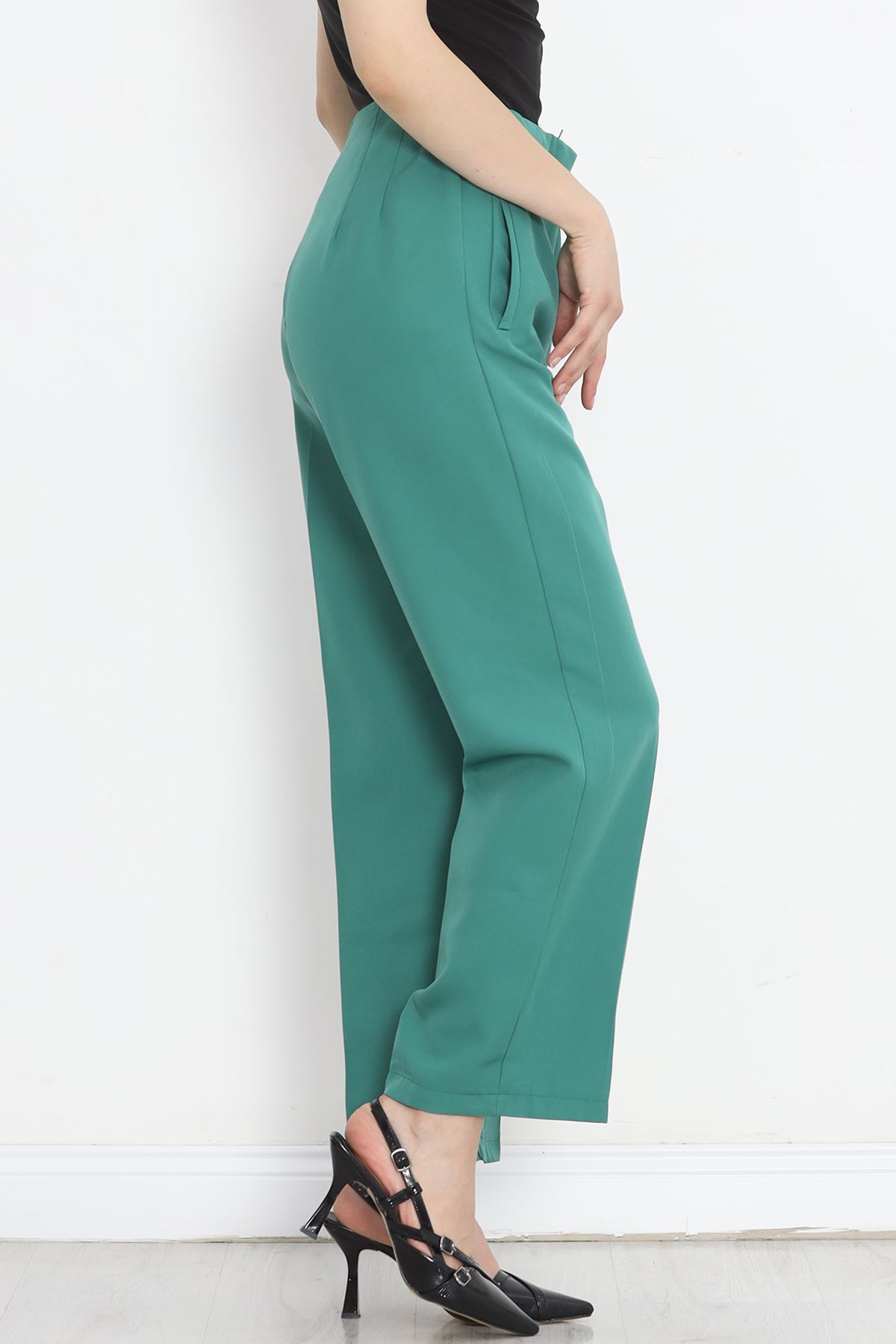 Pants with Waist Cuffs Dark Green - 20857.683.