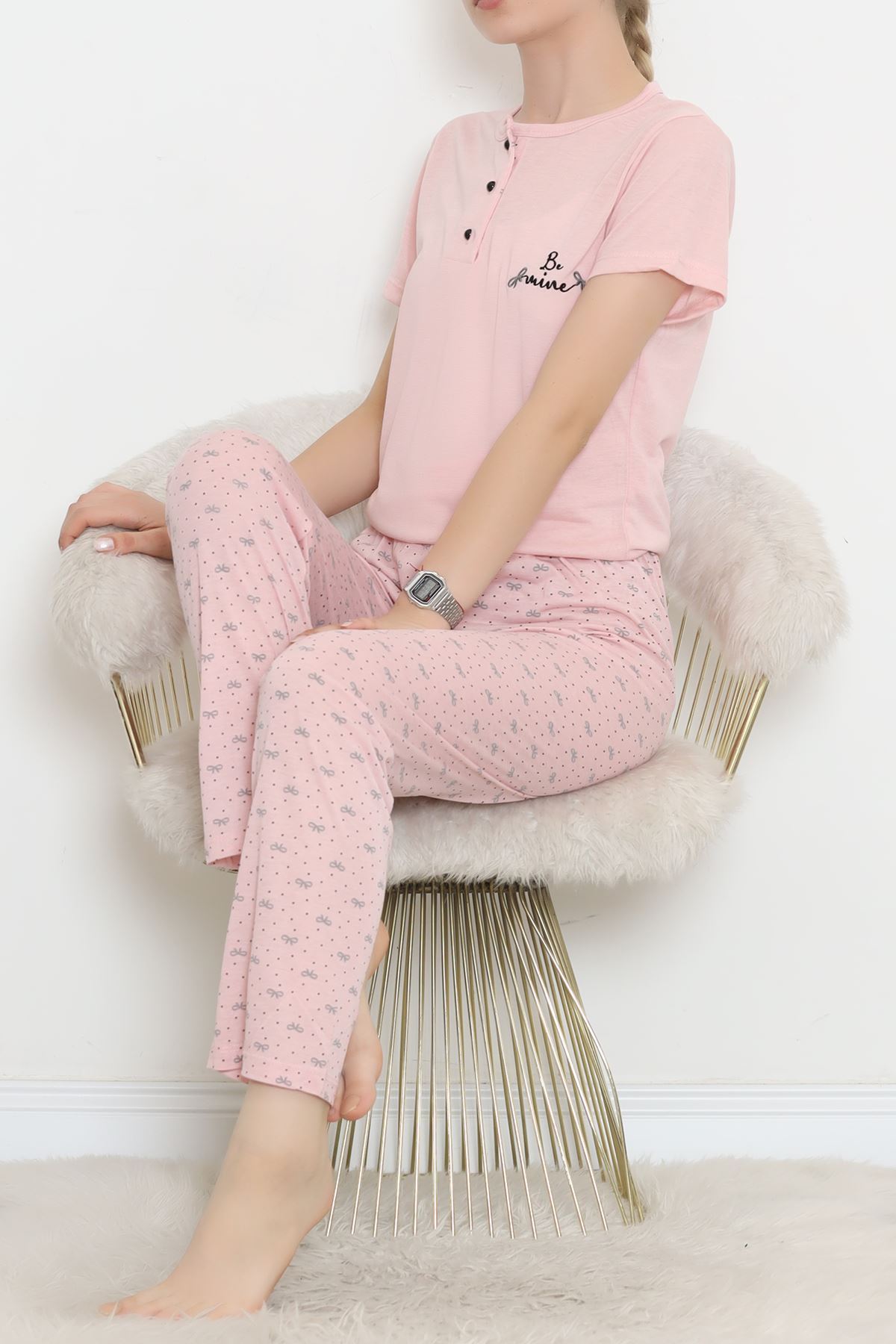 Button Pajama Set Powder2 - 704.1287.