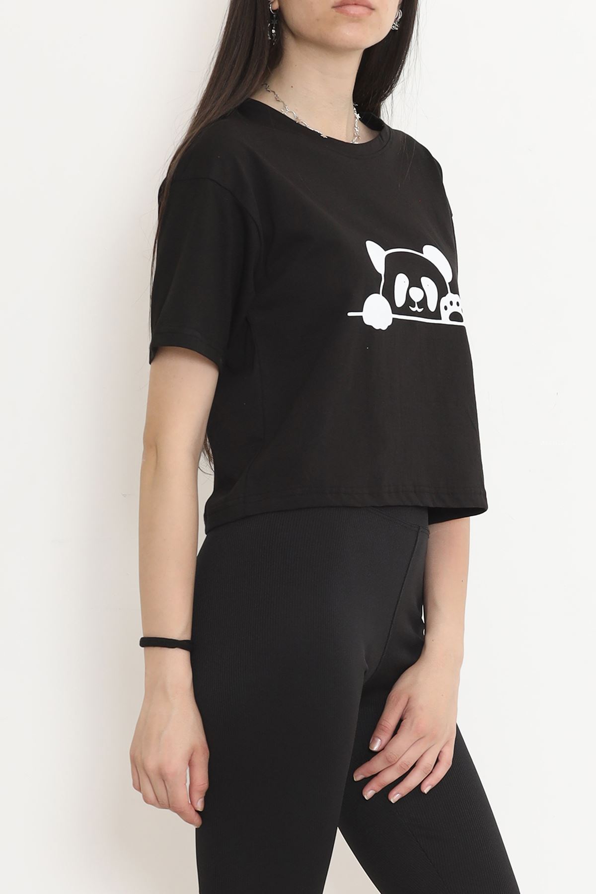 Printed Crop T-shirt Black - 16485.1567.