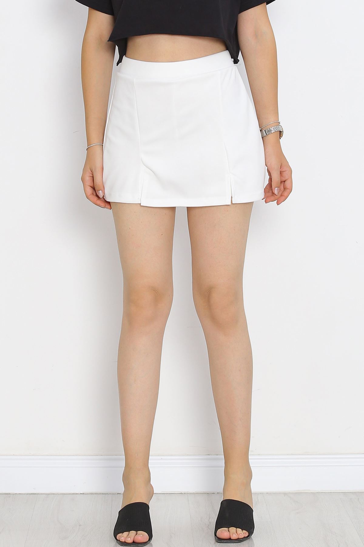 Scuba Fabric Shorts Skirt White - 16434.1778.