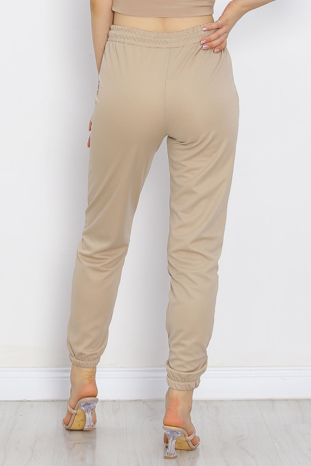 Pants with Elastic Waist Stitching Stone - 10063.1778.