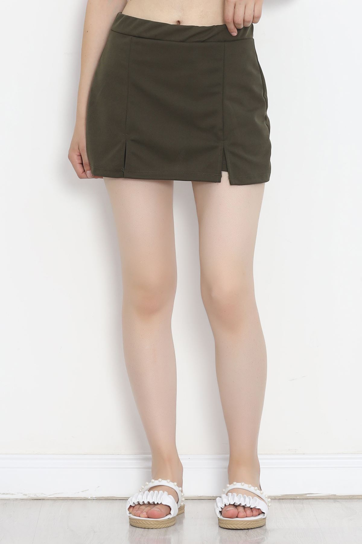 Scuba Fabric Shorts Skirt Khaki - 16434.1778.