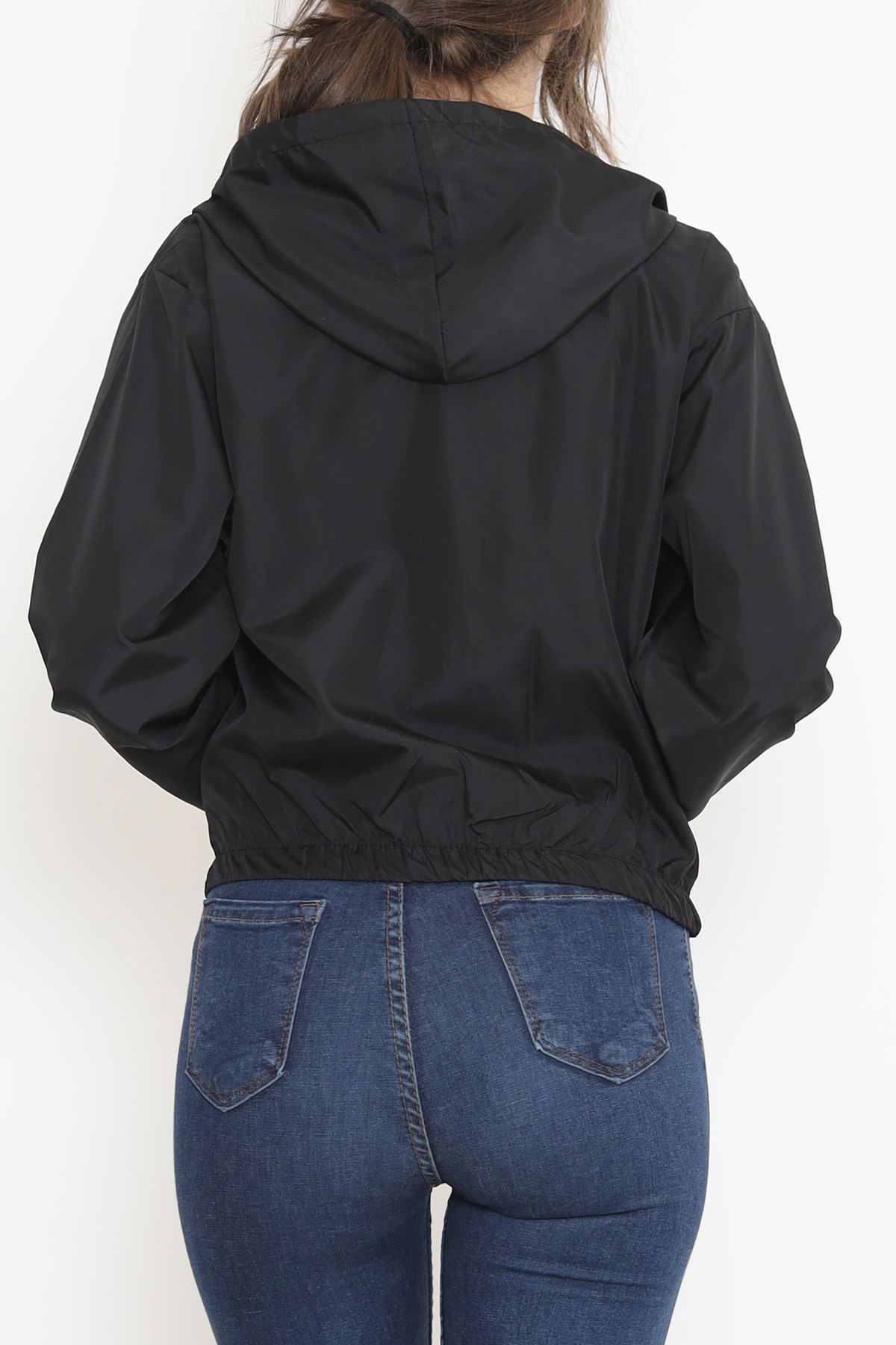 Double Pocket Crop Raincoat Black - 17743.1247.