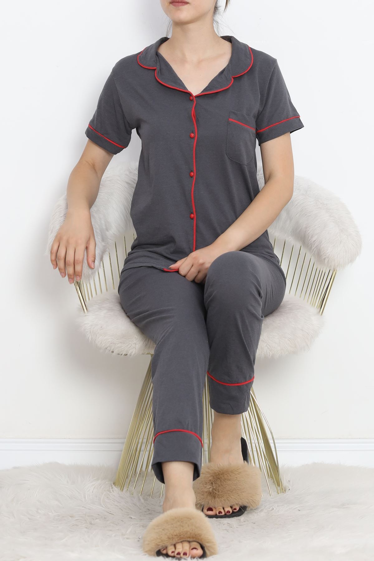 Pajama Set with Front Pockets Smoky Red - 11404.1048.