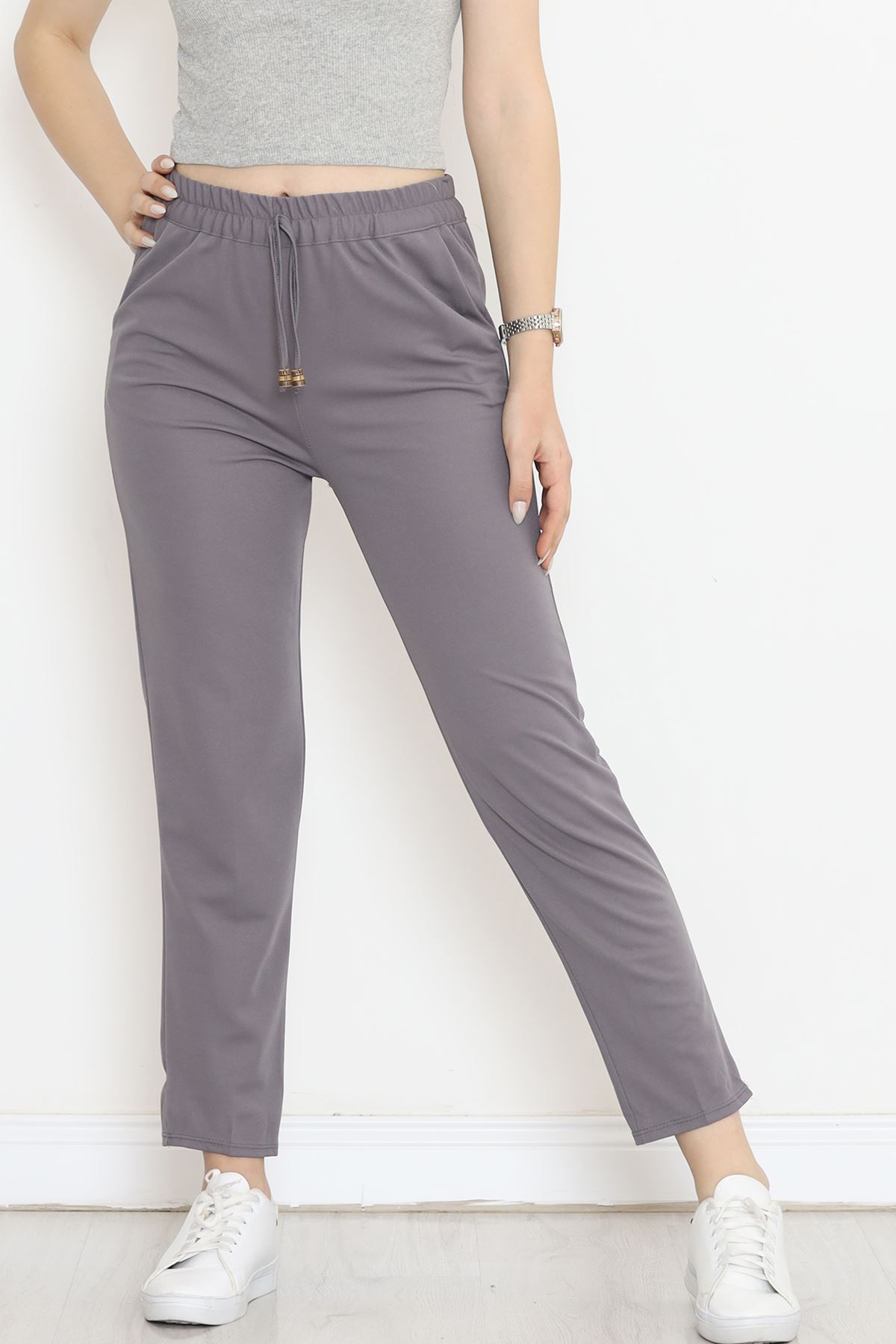 Crepe Lace-up Detailed Pants Koyugri - 152429.1778.