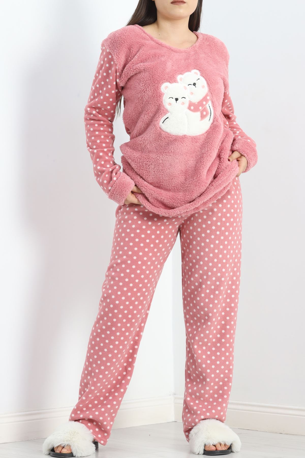 Battal Polar Pijama Takımı Pembe1 - 19199.1048.