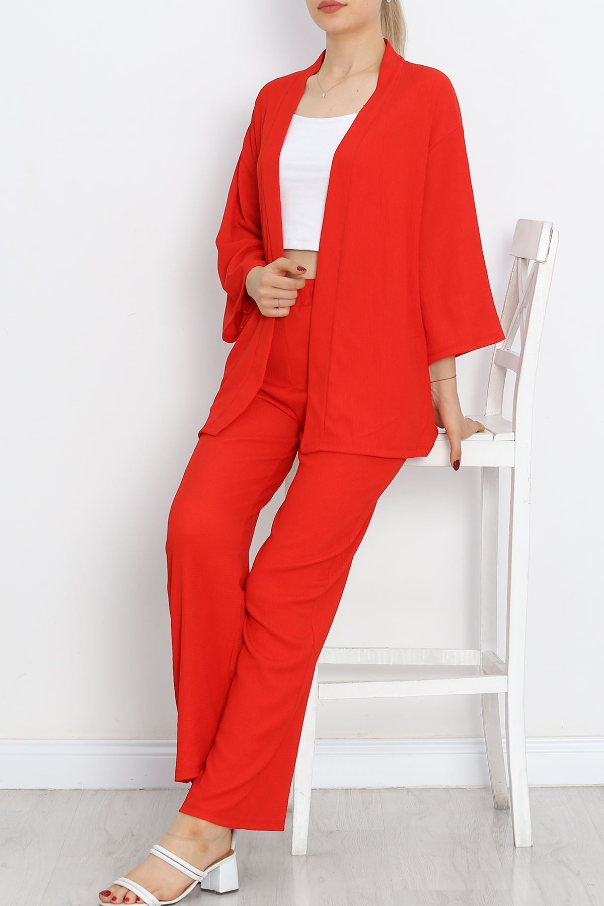 Long Kimono Suit Red - 722.1247.