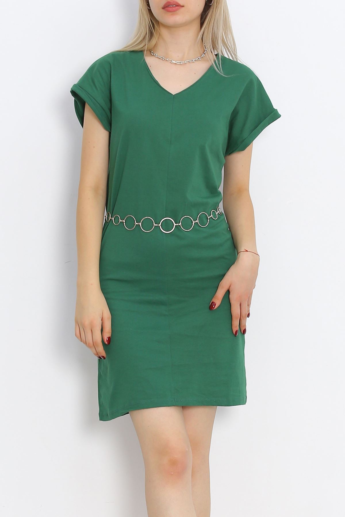 V Neck Suprem Dress Emerald - 15871.1567.