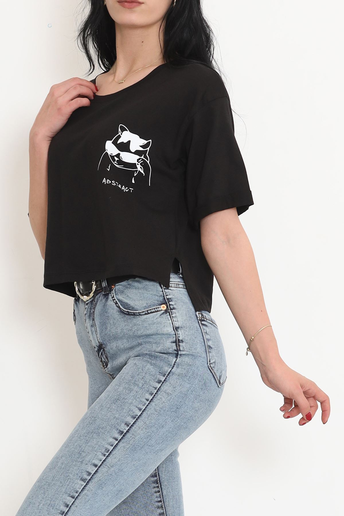 Printed Crop T-shirt Black - 18668.1567.