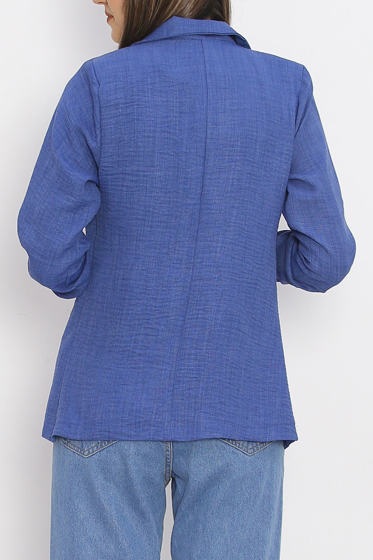 Spring Jacket Indigo with Sleeve Buttons - 18950.1247.