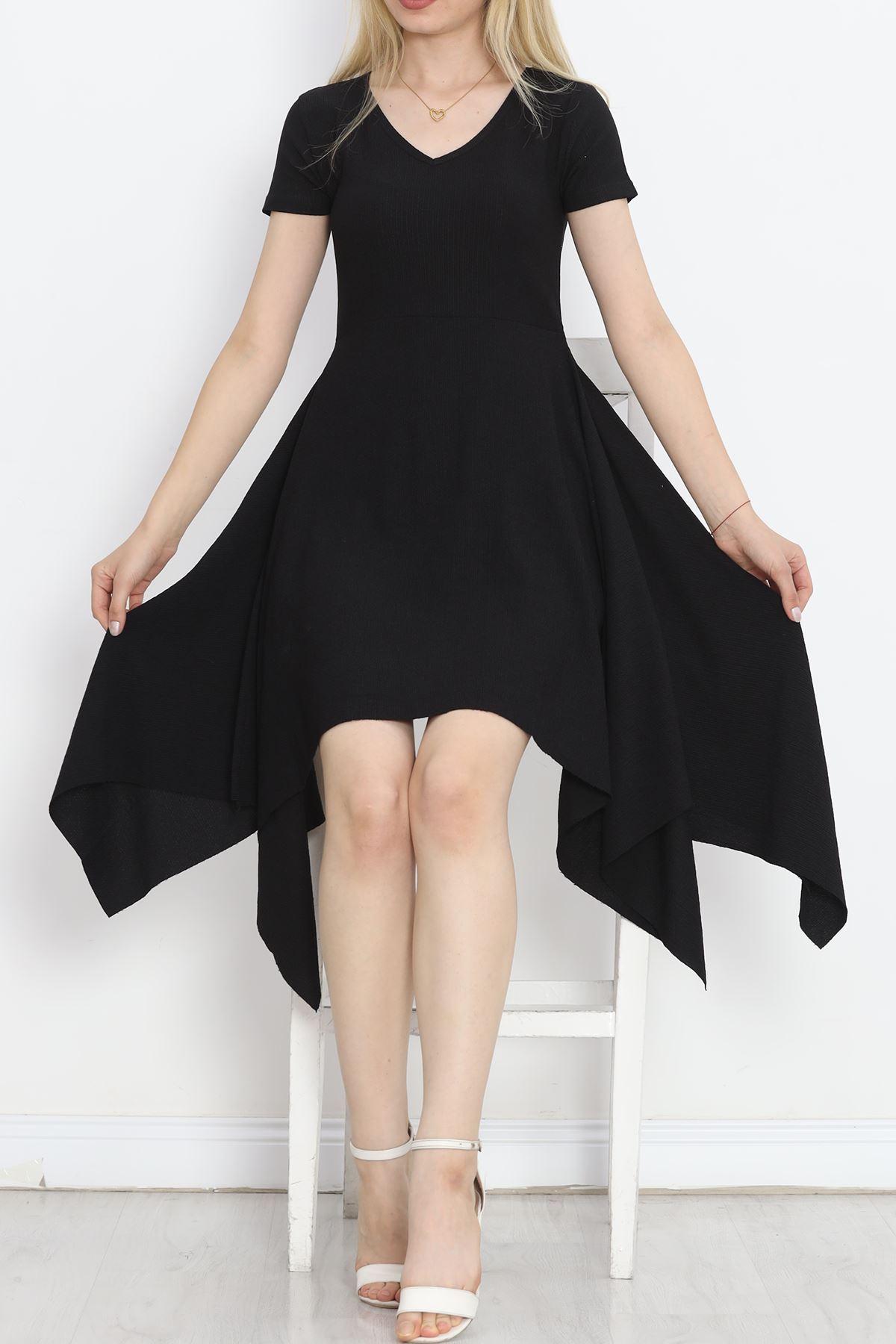 V Neck Dress Black - 18728.701.