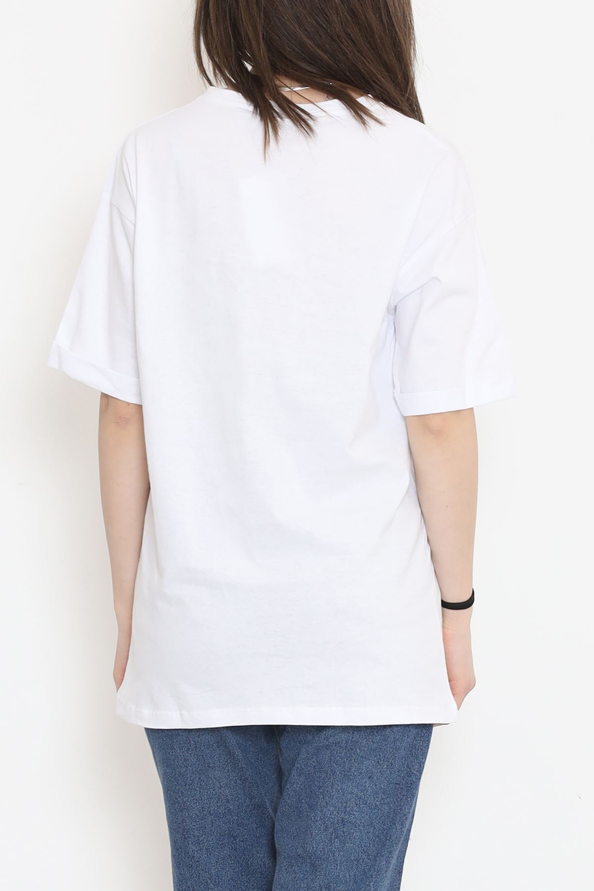 Printed Double Sleeve T-shirt White - 16536.1567.