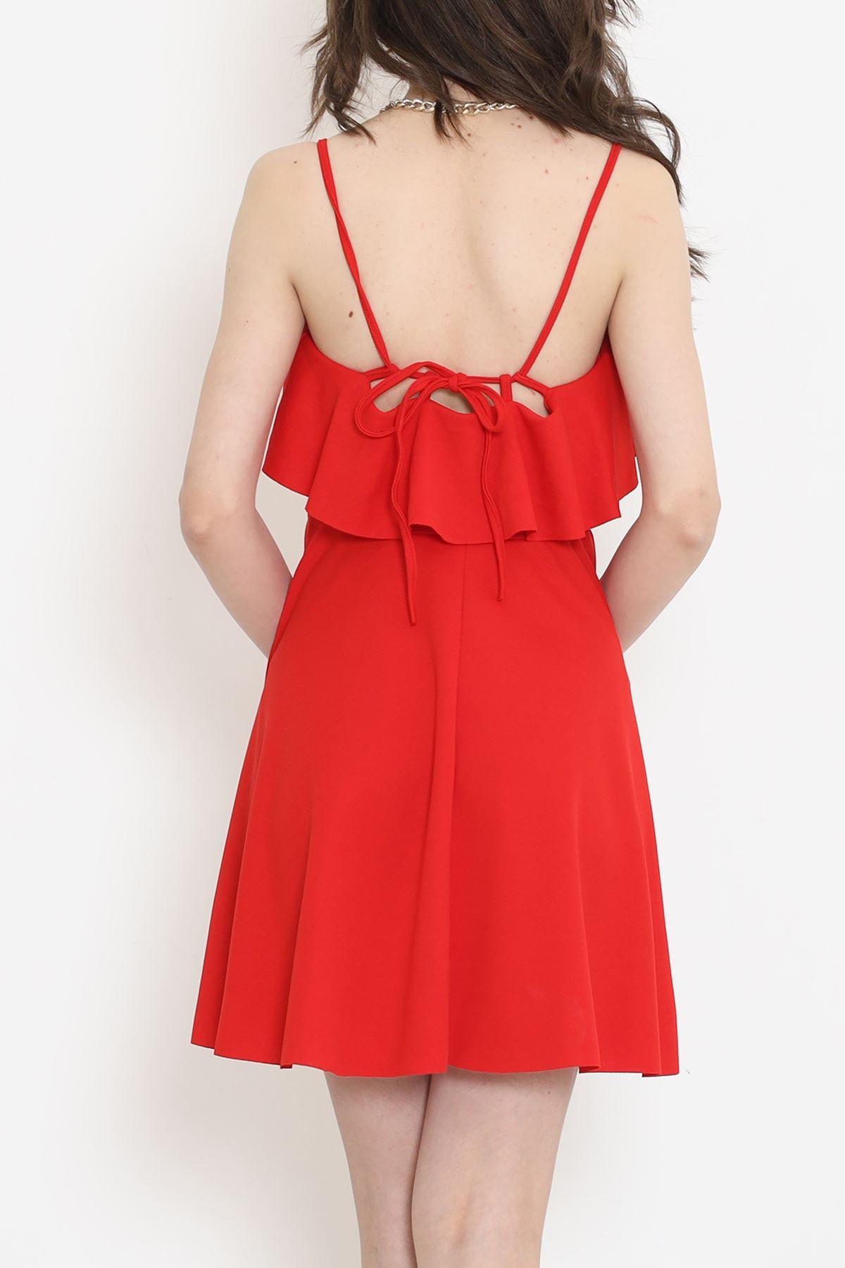 Crep Dress with Straps Red - 581815.1592.