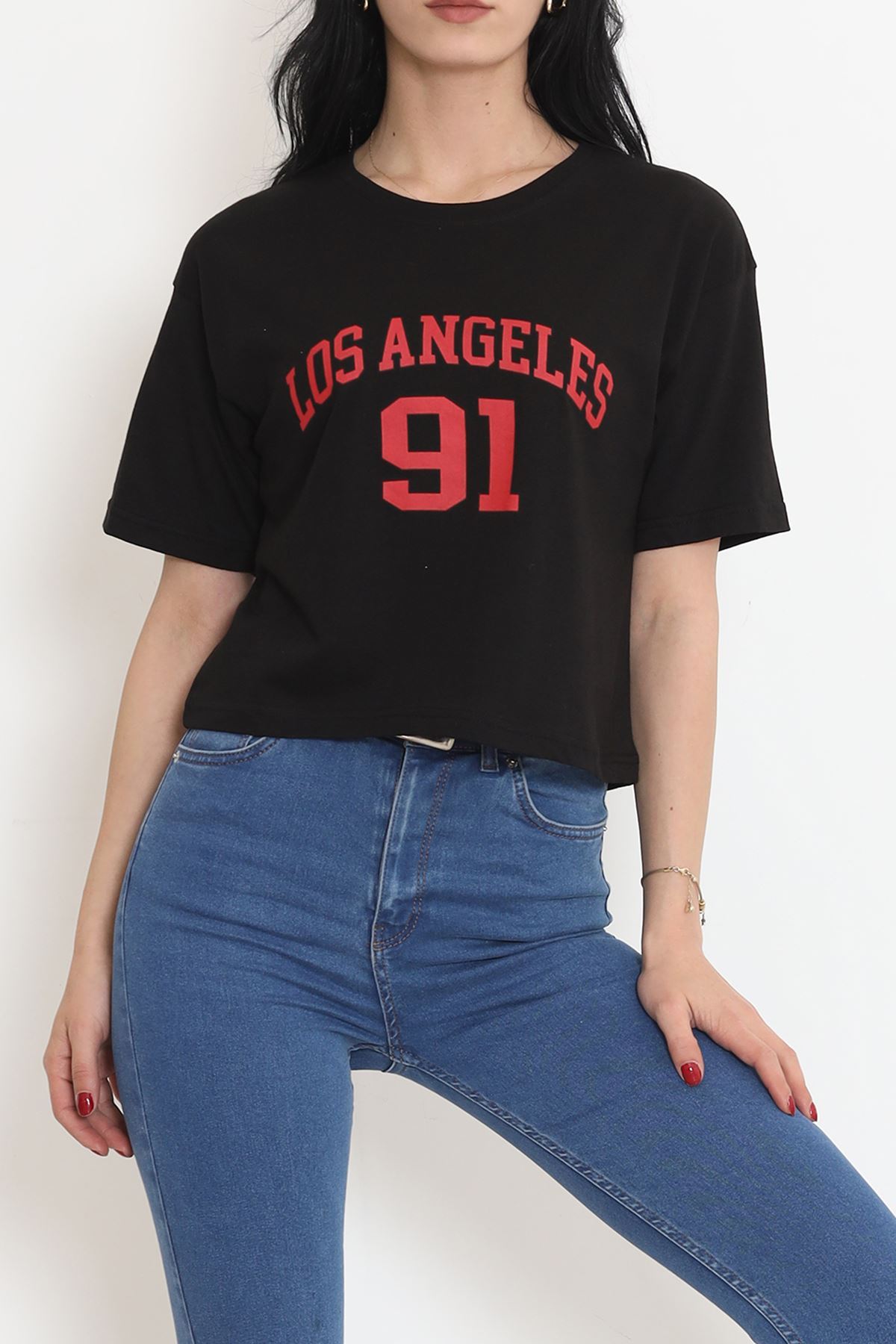 Printed Crop T-shirt Black - 16481.1567.