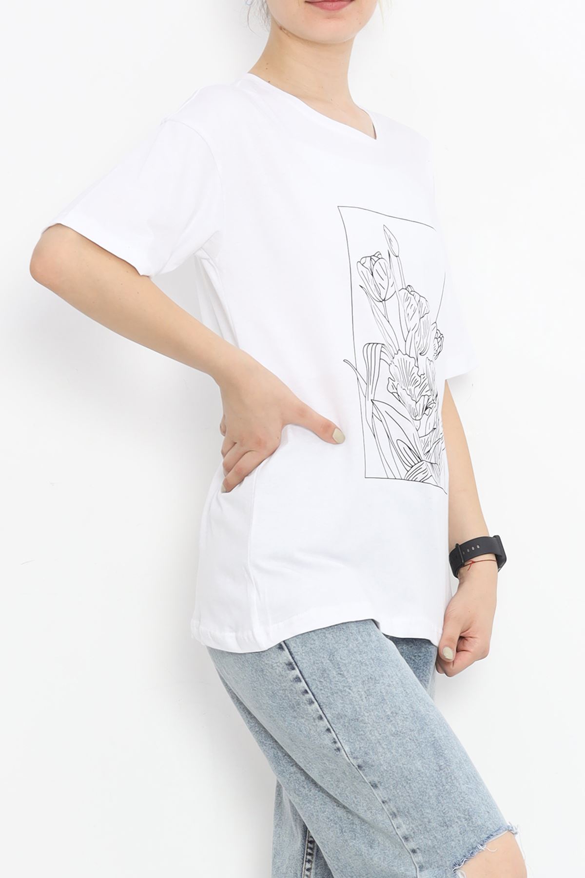 Printed Crew Neck T-shirt White - 16511.1567.