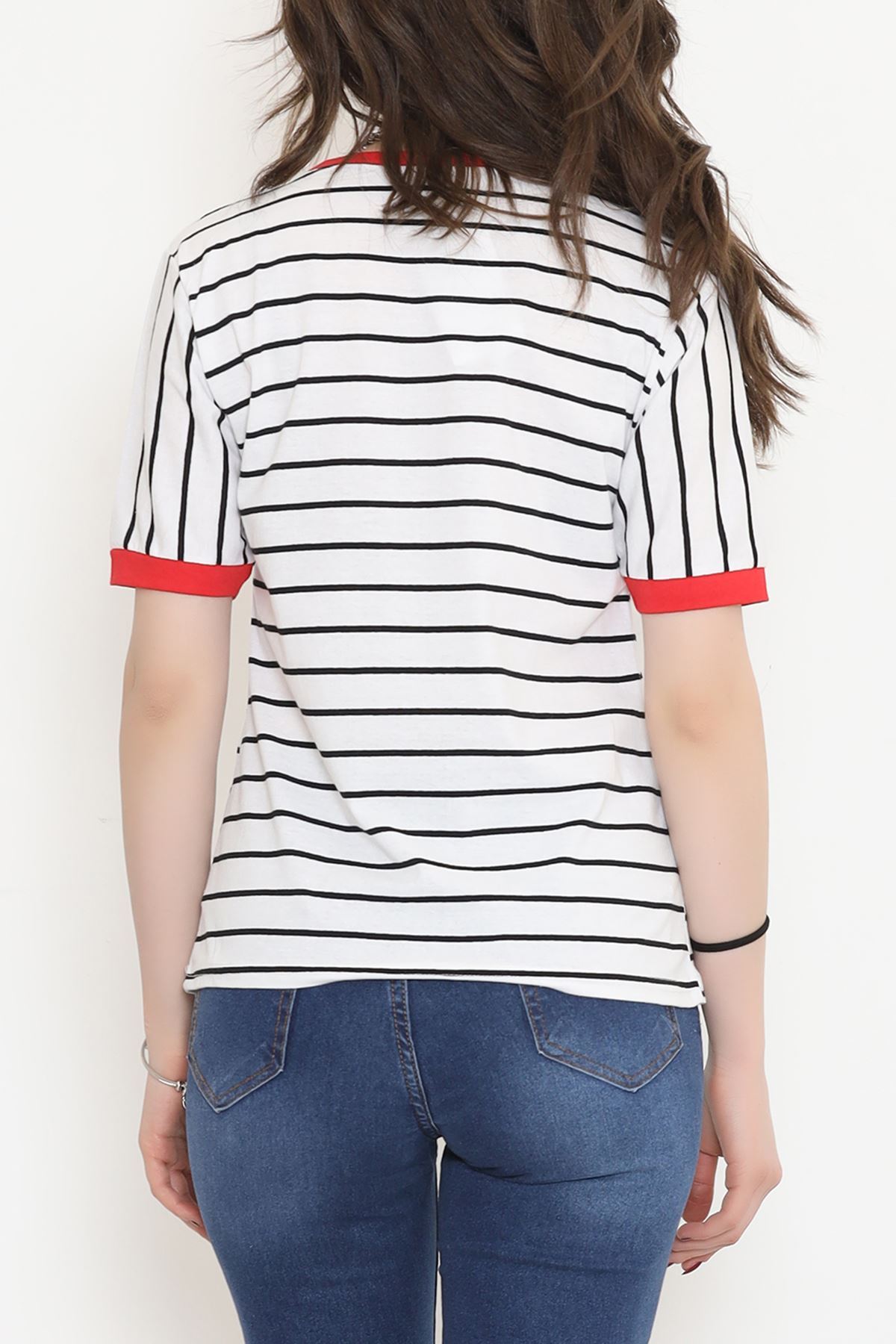 Striped Suprem T-shirt WhiteRed - 15919.1567.