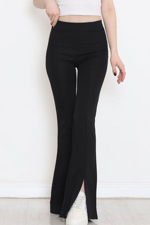 Slit Flared Trousers Black - 16702.1355.