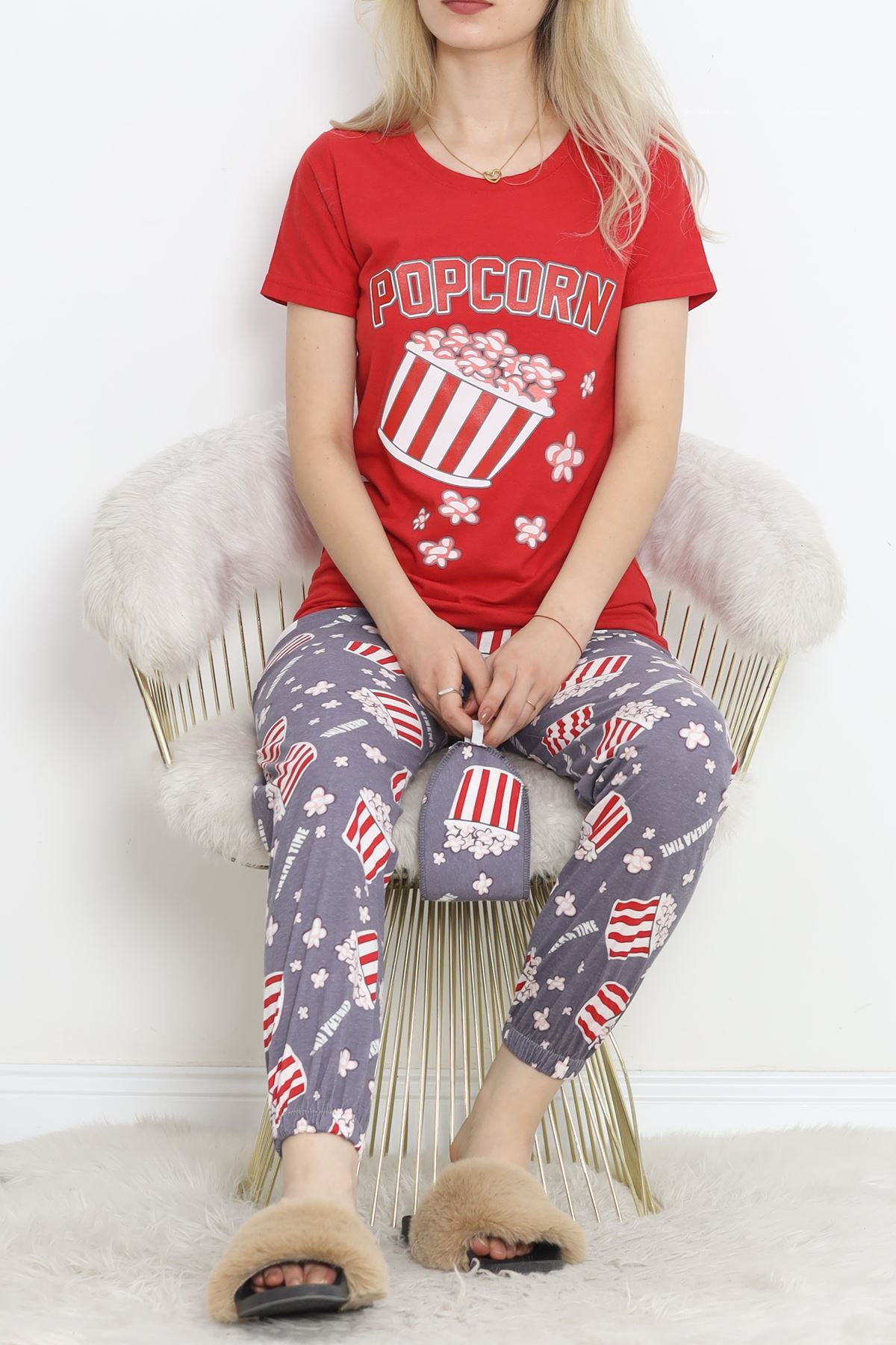 Pajama Set with Elastic Cuffs Red - 18736.1567.