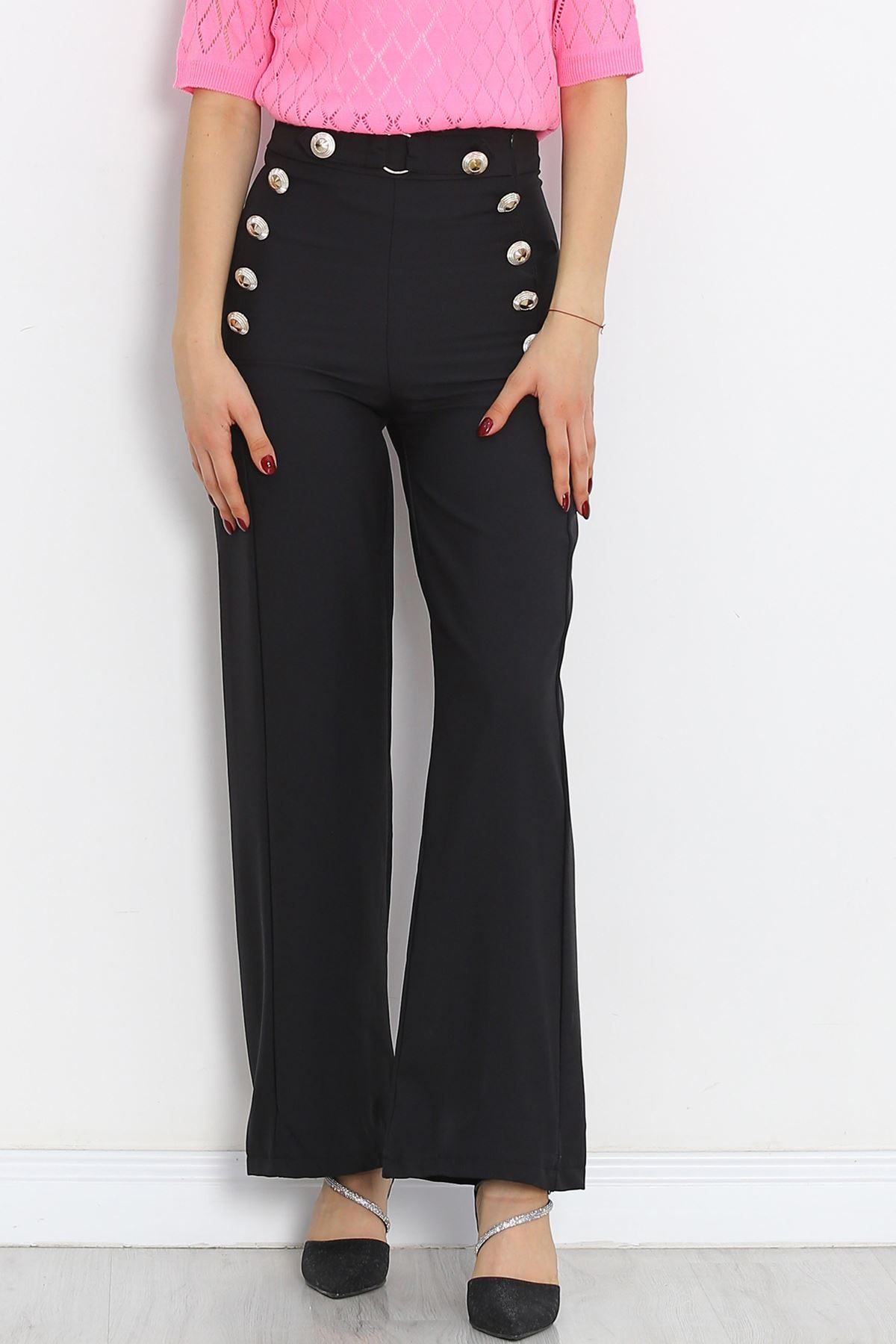 Button Detailed Pants Black - 20826.683.