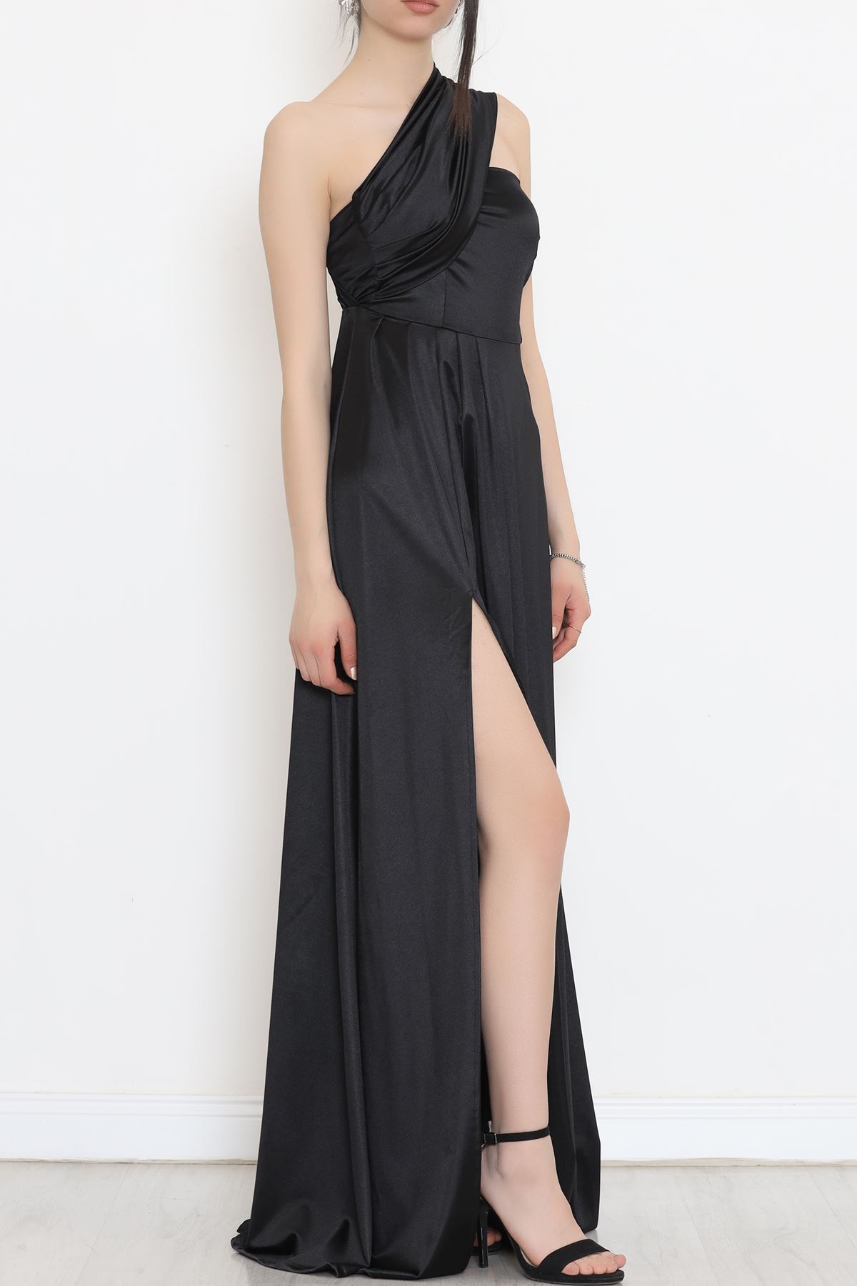 Long Satin Dress Black - 582227.1592.