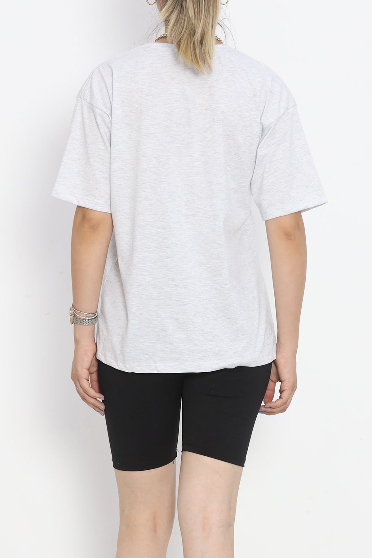 Printed Crew Neck T-Shirt Gray - 16512.1567.