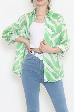 Voile Patterned Shirt Green - 989.1247.