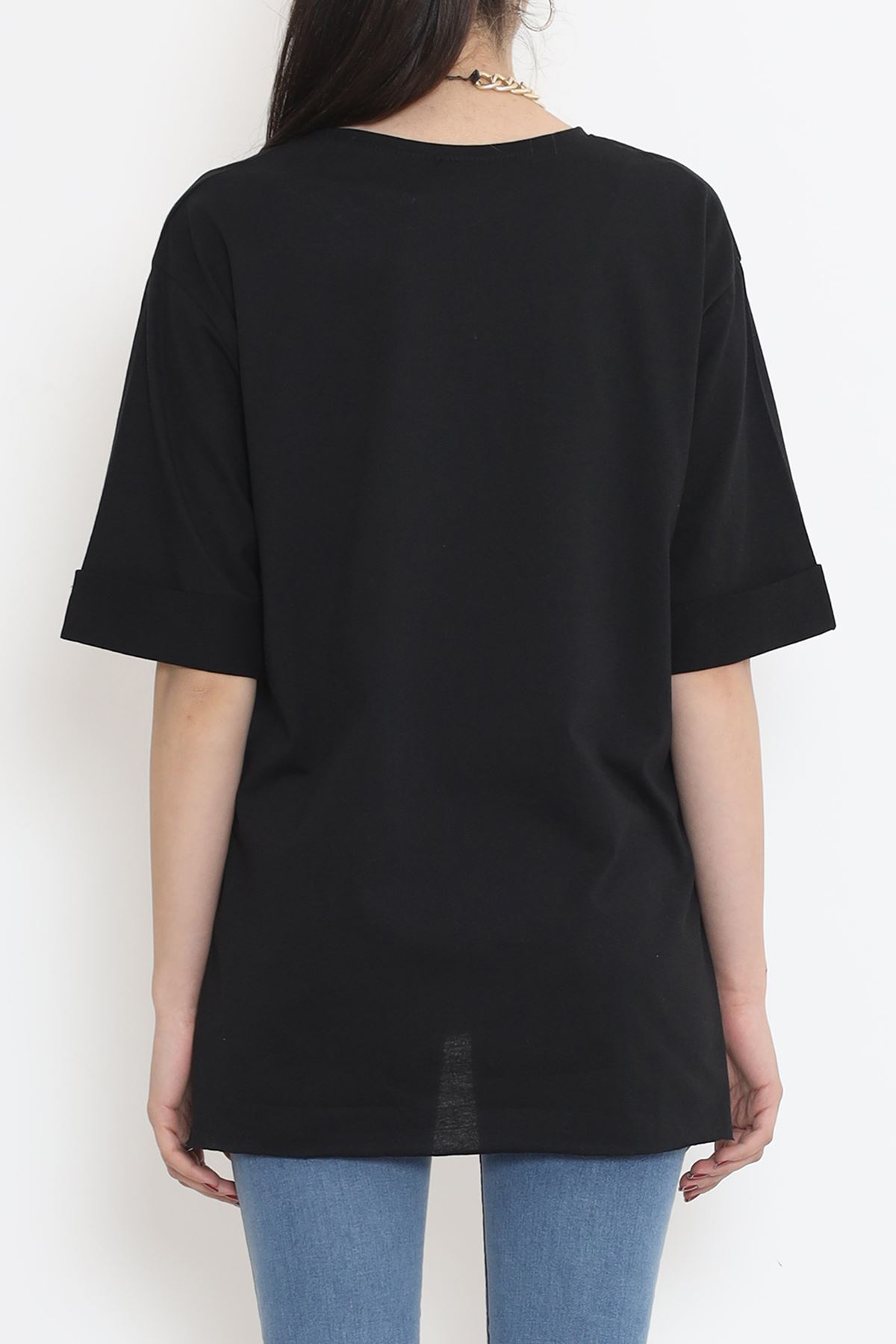 Plus Size Double Sleeve T-Shirt Black - 15788.253.