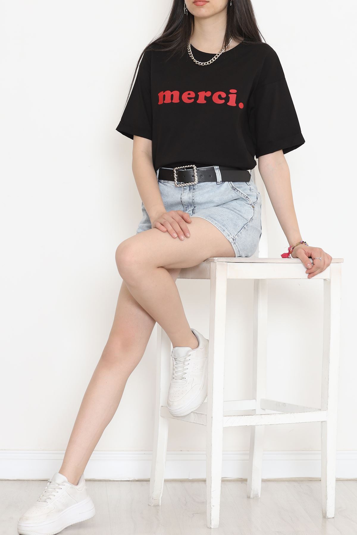 Printed Double Sleeve T-Shirt Black - 16536.1567.