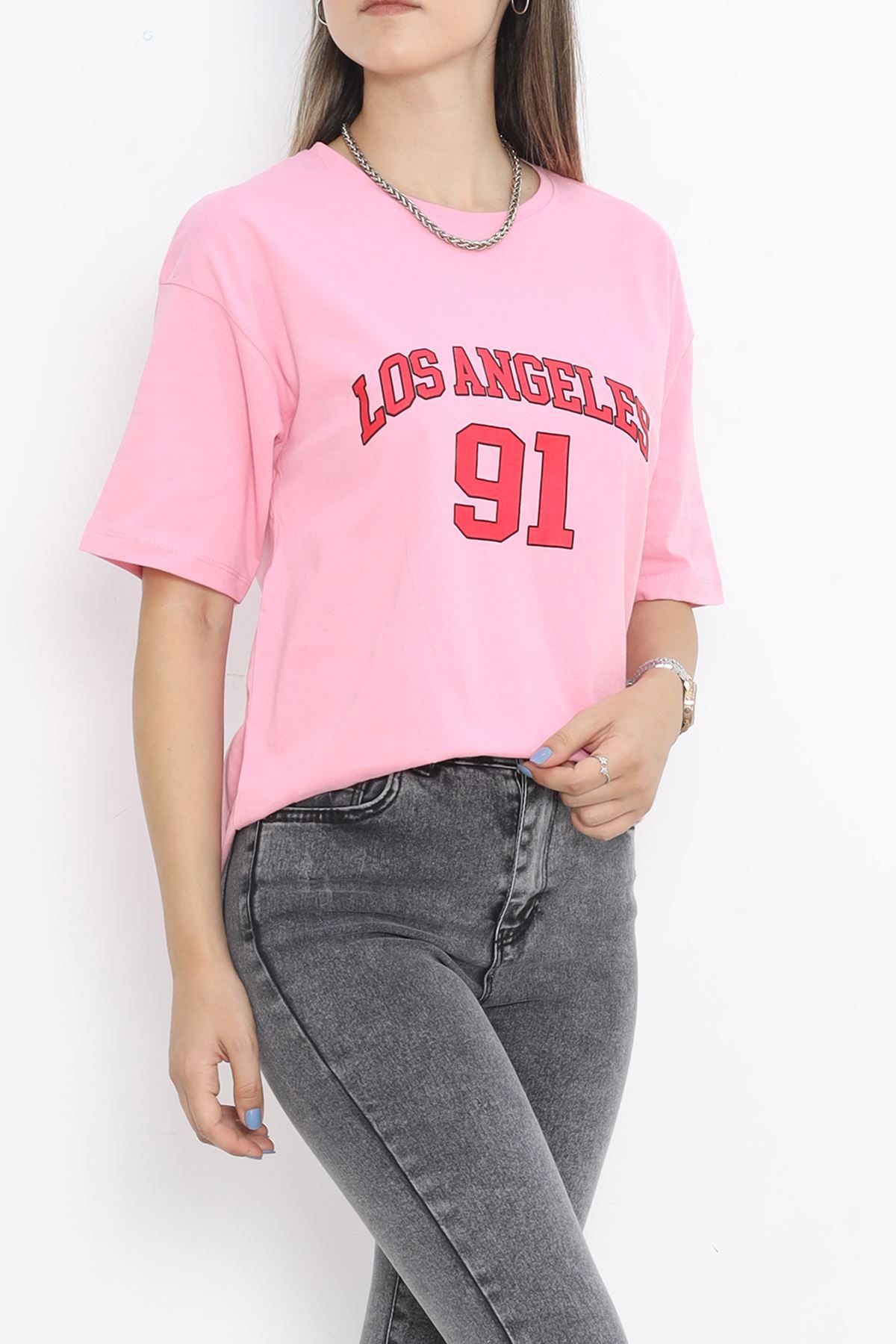 Printed Crew Neck T-shirt Pink - 16510.1567.