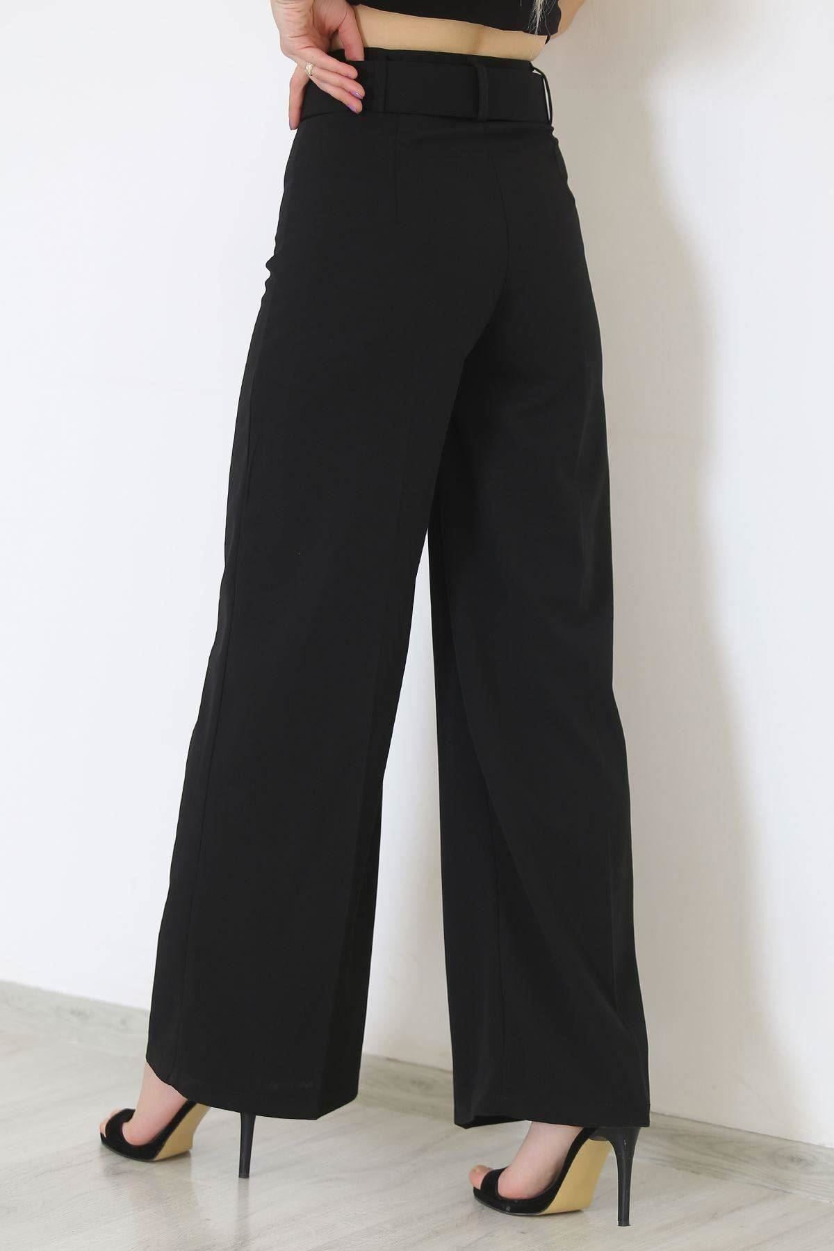 Belted Palazzo Pants Black - 24194.683.