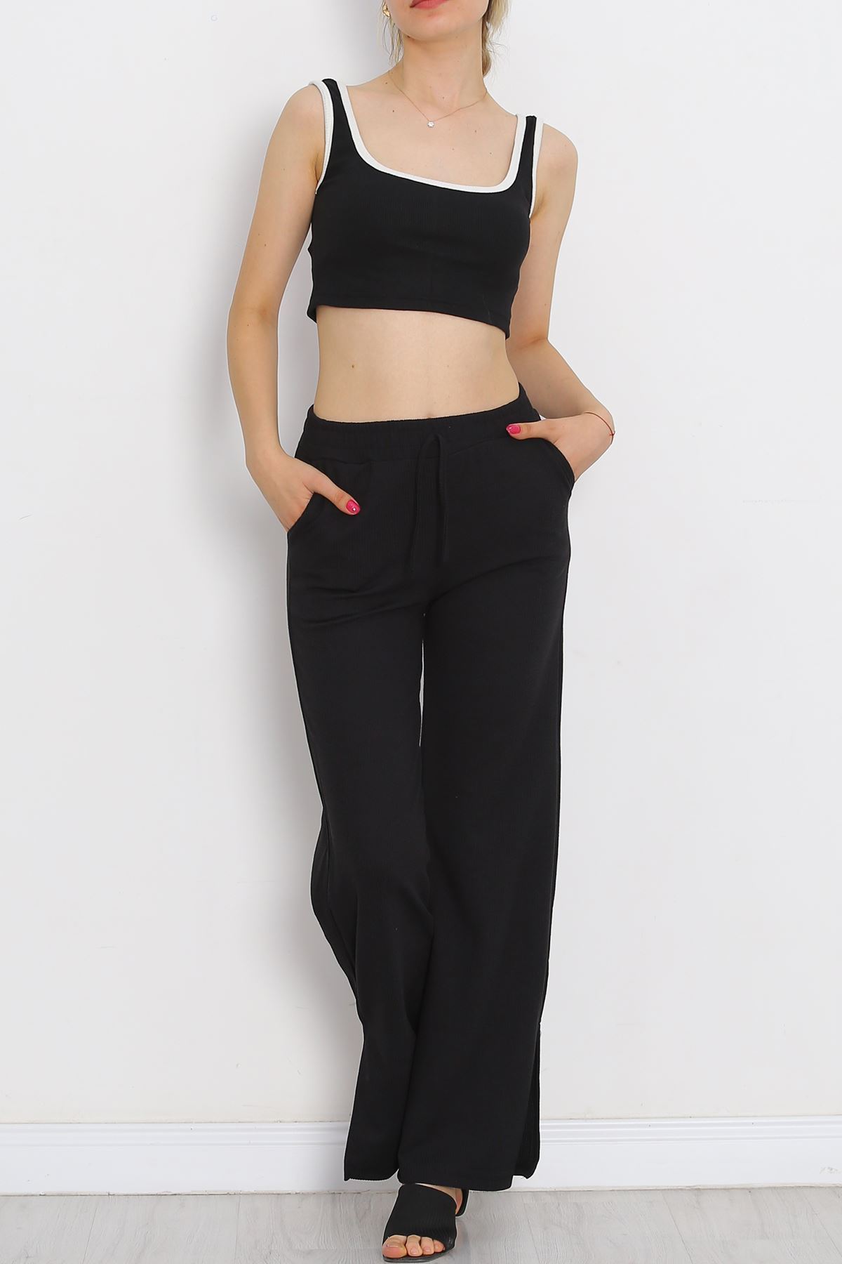 Cuff Slit Pants Black - 250.1247.