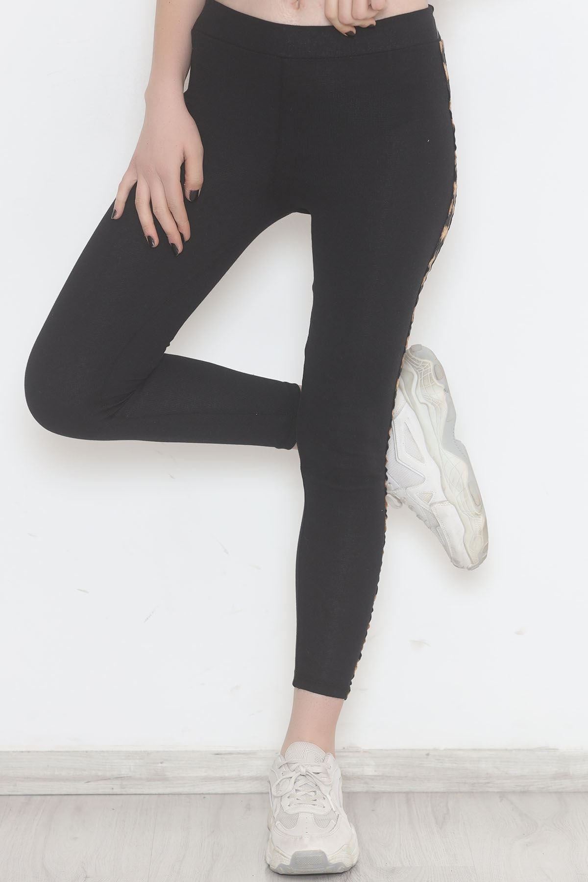 Single Stripe Ribbed Leggings Blackleo - 10293.1567.