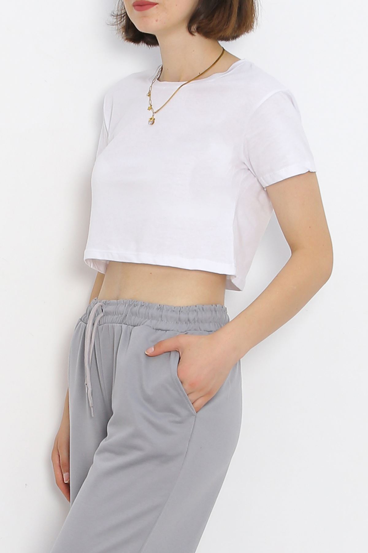 Crew Neck Crop T-shirt White - 18962.1247.