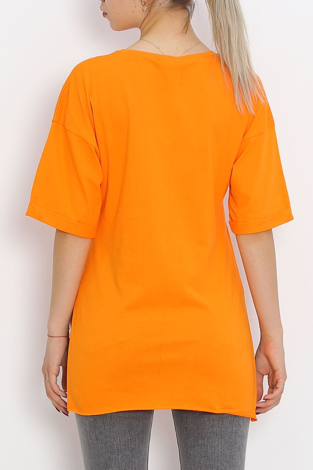 Double Sleeve Printed T-Shirt Orange - 16556.1567.