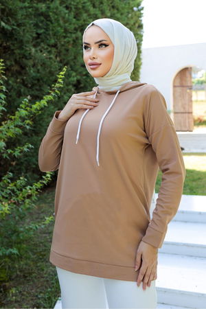 Hooded Tunic Sütlükahve - 10035.1778.