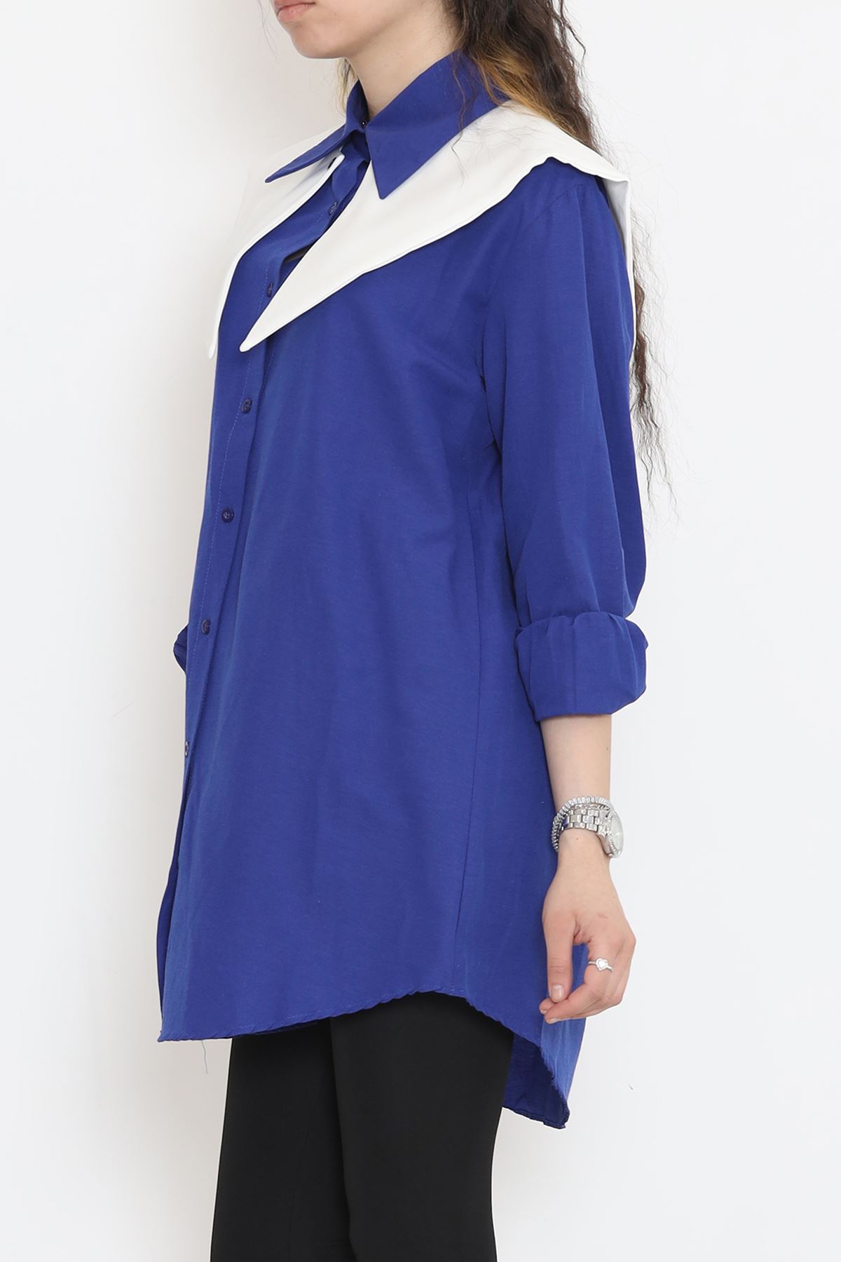 Wide Collar Poplin Shirt Saks - 16718.255.