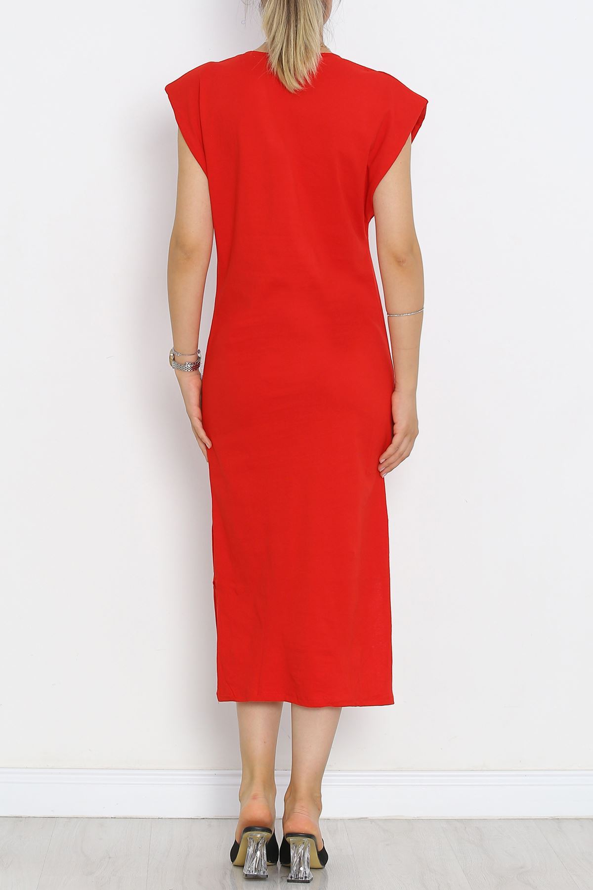 Wadded Single Jersey Dress Red - 15870.1567.