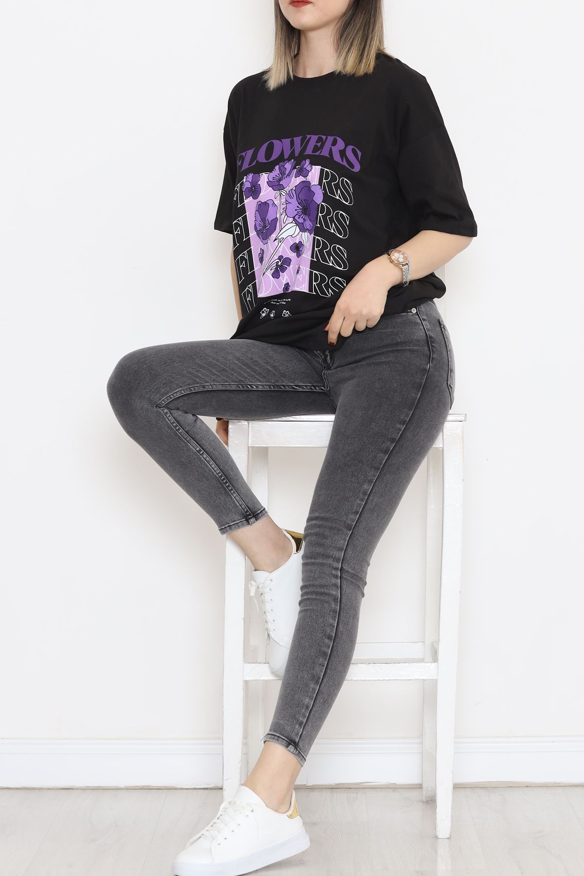 Printed Oversize T-Shirt Black - 16505.1567.