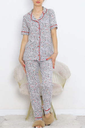 Button Pajama Set Gris Black - 18948.1567.