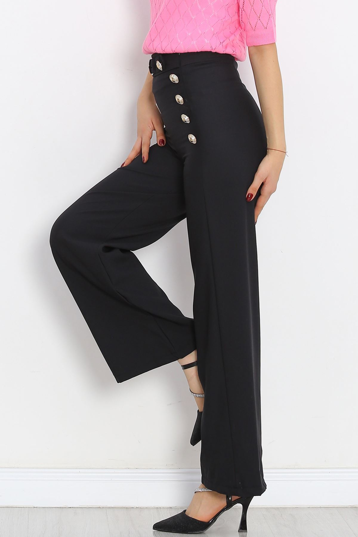 Button Detailed Pants Black - 20826.683.