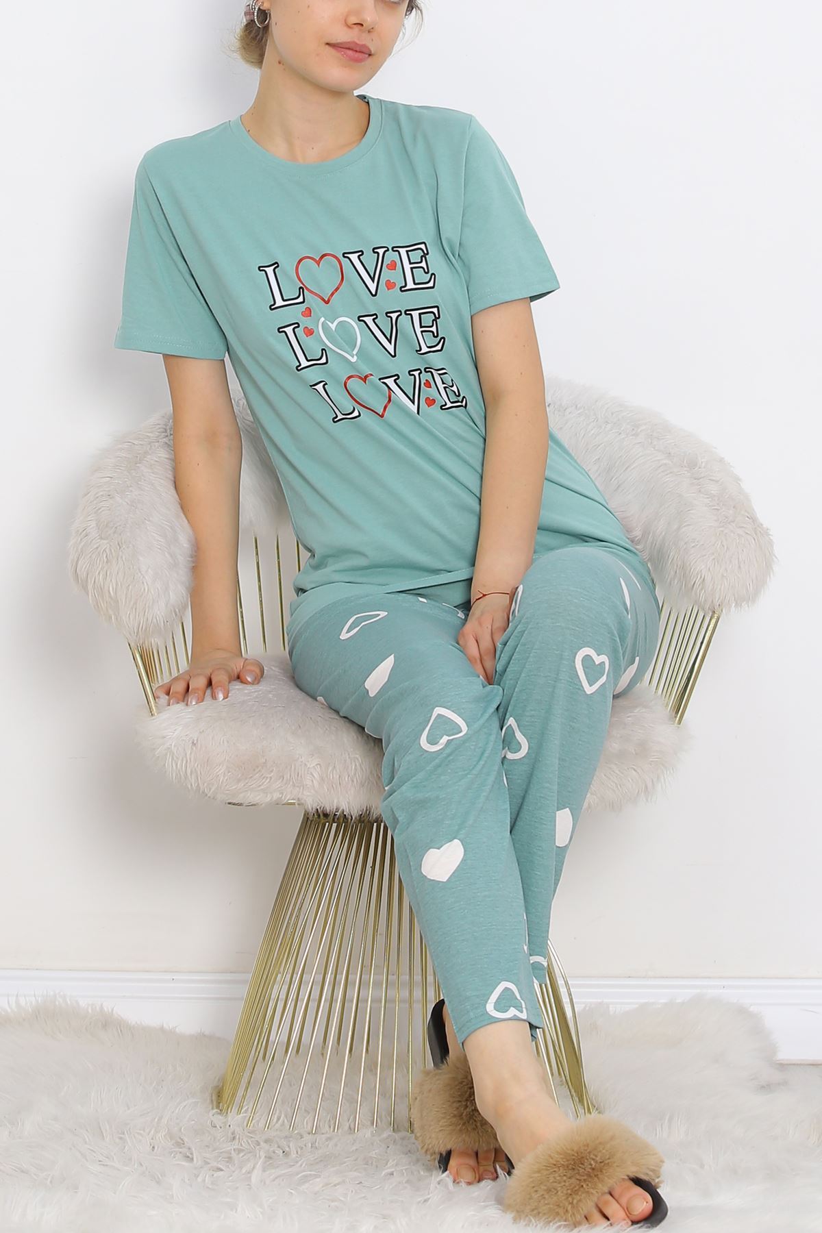 Patterned Pajama Set Mint - 18735.1567.