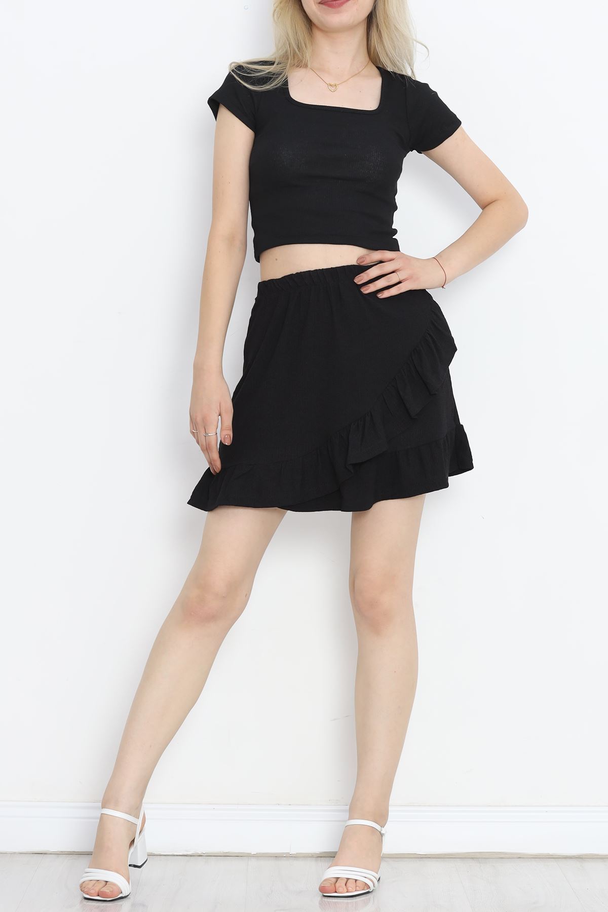 Ruffle Skirt Black - 152389.701.