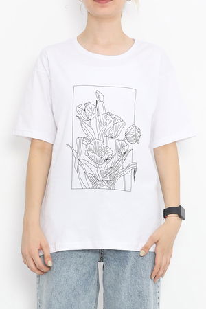 Printed Crew Neck T-shirt White - 16511.1567.