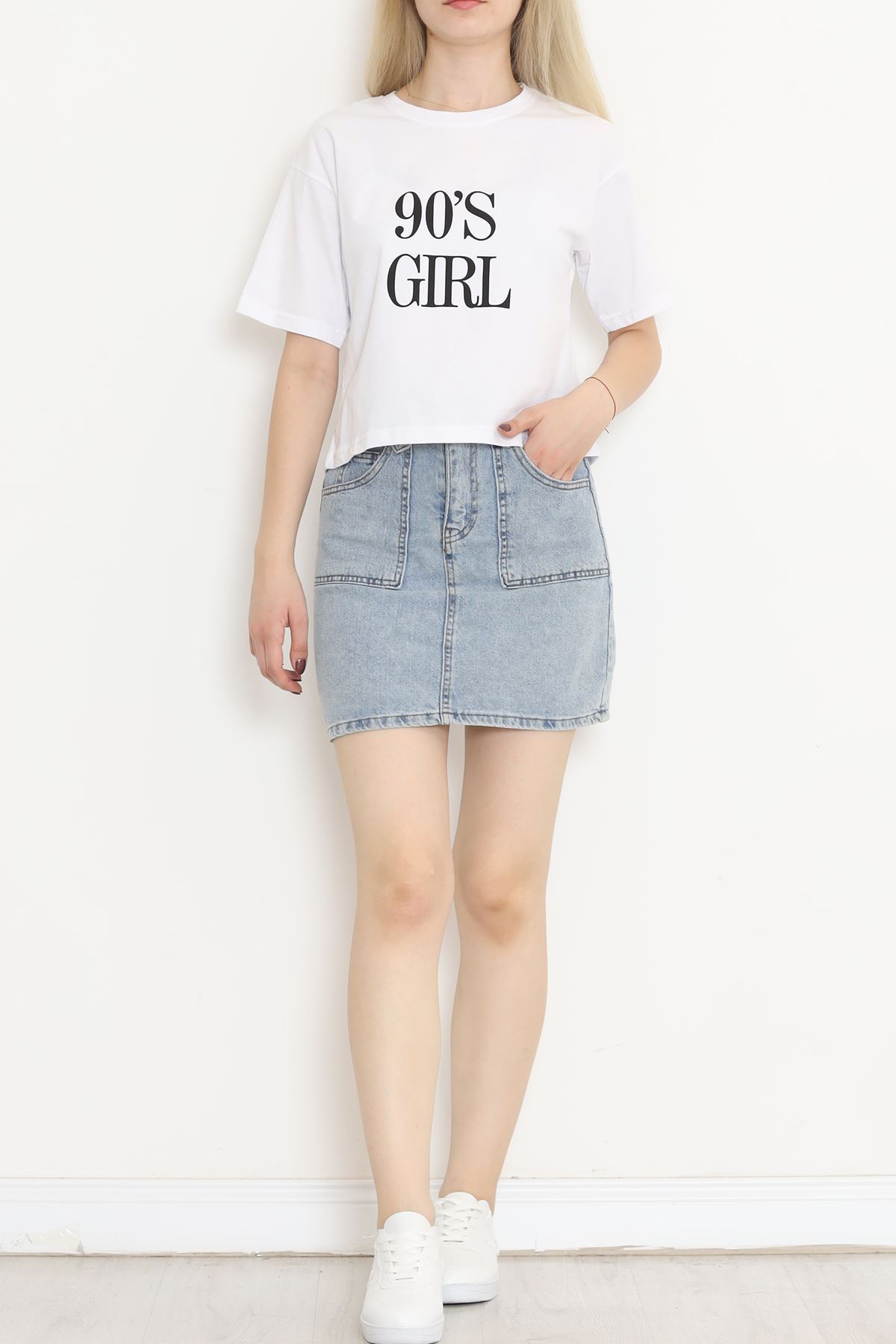 Printed Crop T-shirt White - 16482.1567.