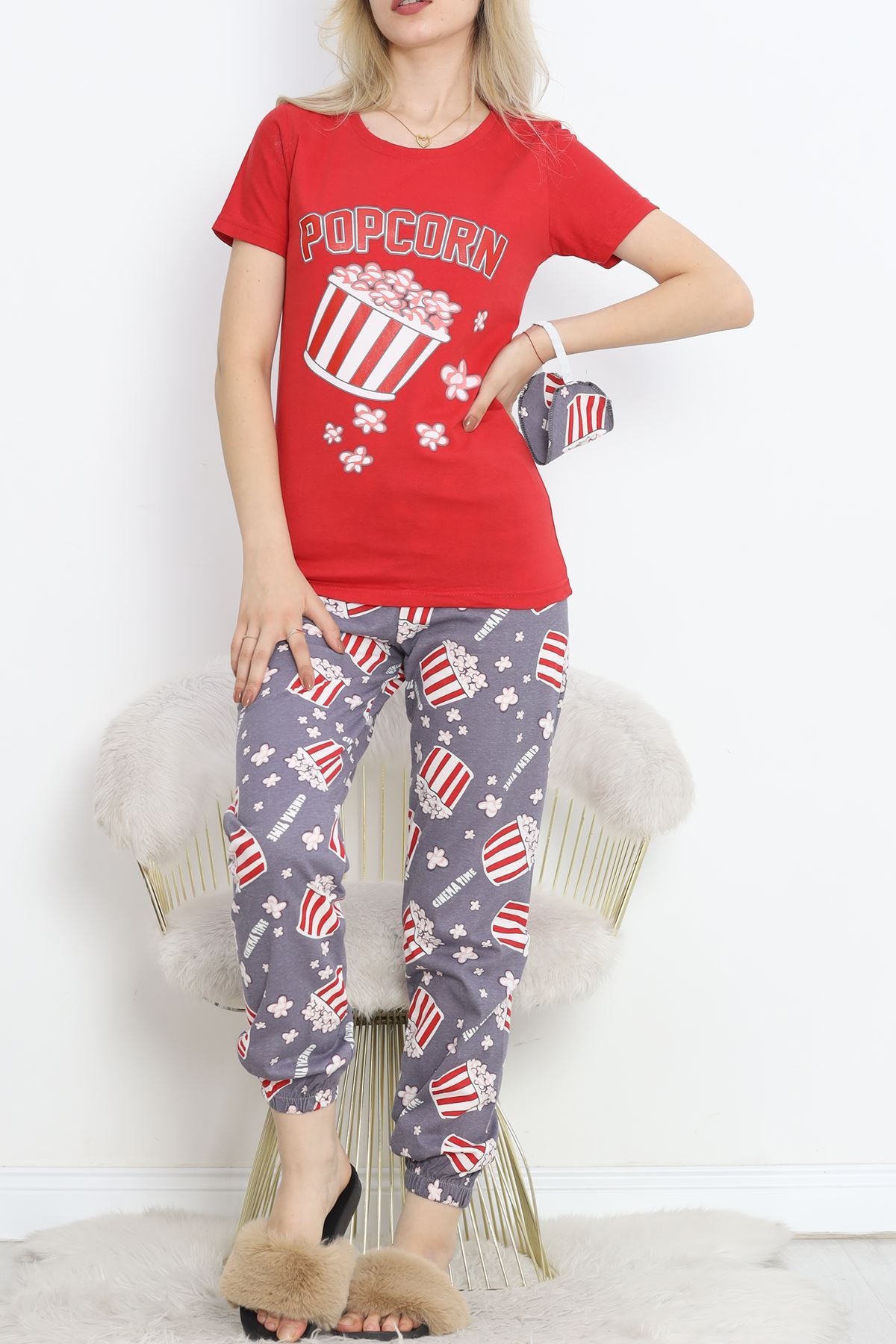 Pajama Set with Elastic Cuffs Red - 18736.1567.