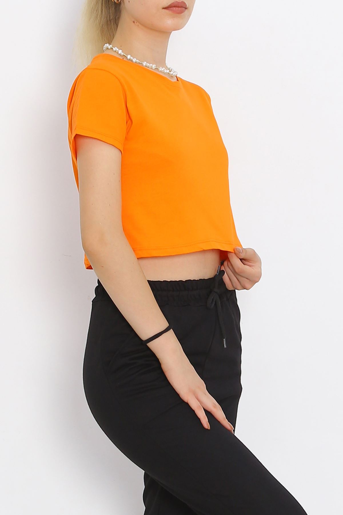 Crew Neck Crop T-shirt Orange - 18962.1247.