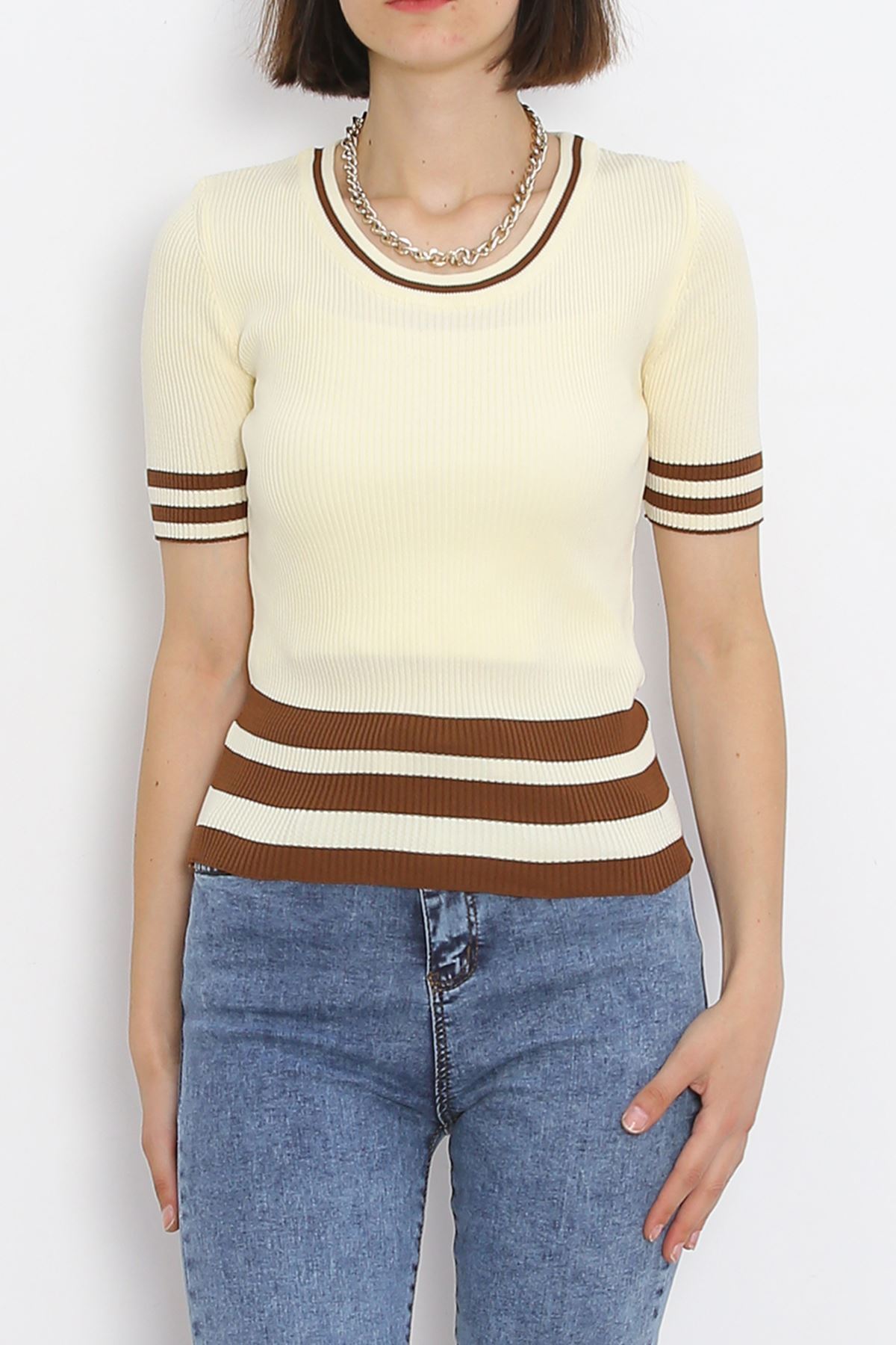 Crew Neck Sweater T-shirt Beige - 18915.1247.