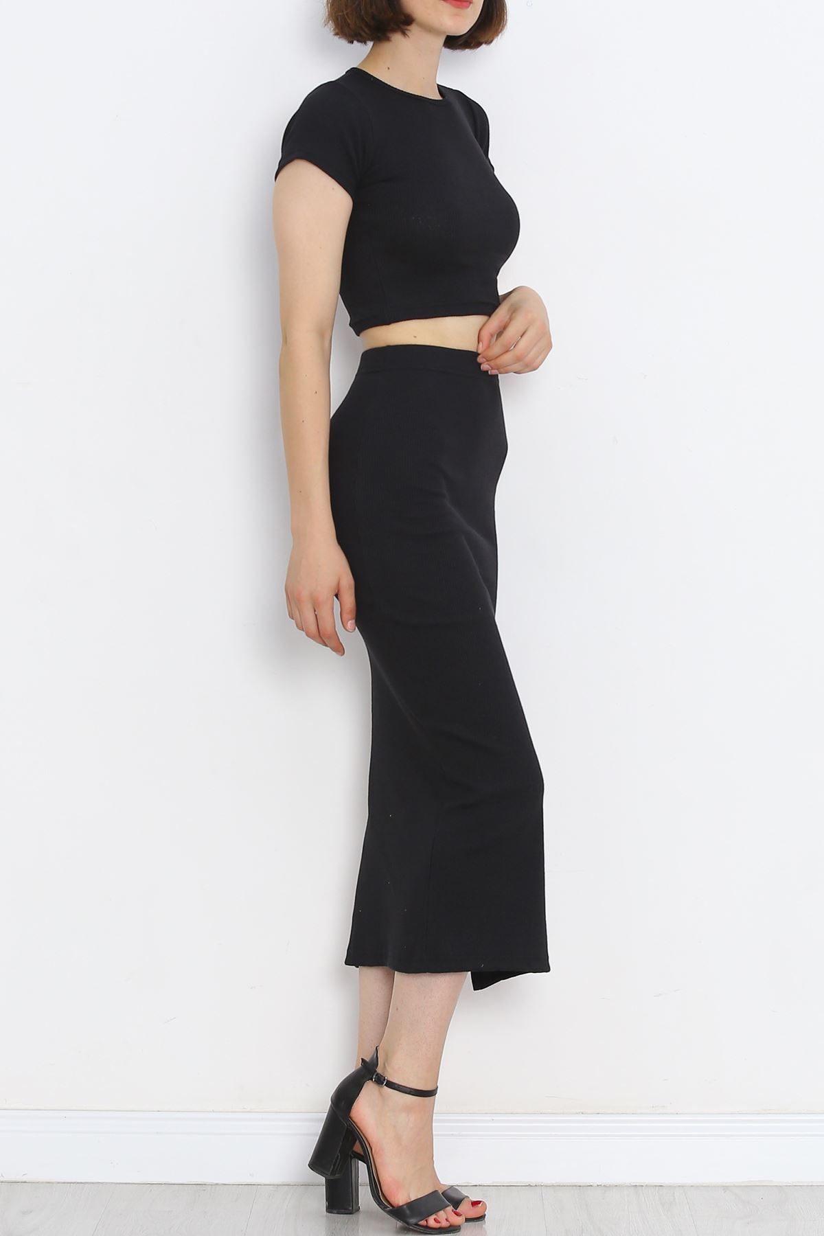 Skirt Set with Slits Black - 10986.1567.